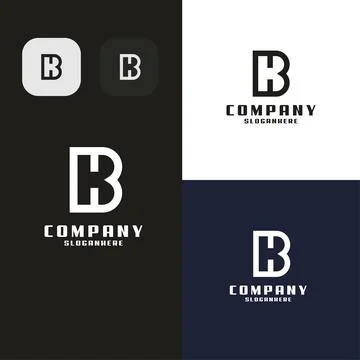 Initial letter HB isolated logo design vector Illustrazione stock