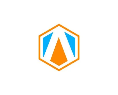 Initial letter A hexagon vector logo Stock Illustration