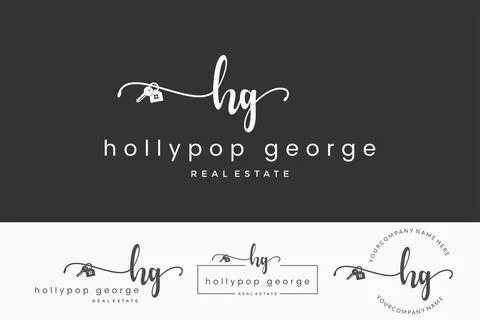 Initial letter HG H logo real estate. Home, house, realtor, property, buildin Stock Illustration