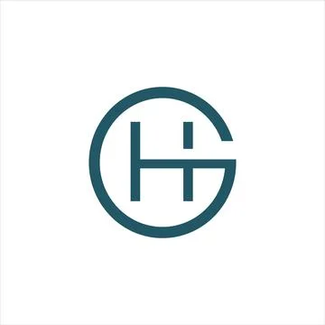 Initial letter hg or gh logo design template Stock Illustration