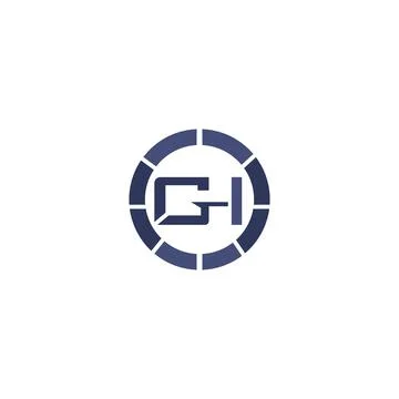 Initial letter hg or gh logo design template Stock Illustration