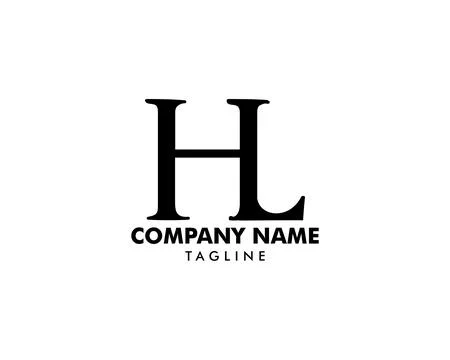 Initial Letter HL Design Logo Stock Illustration