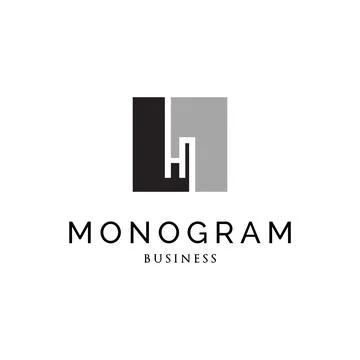 Initial Letter HN Monogram Icon Logo Design Template Stock Illustration