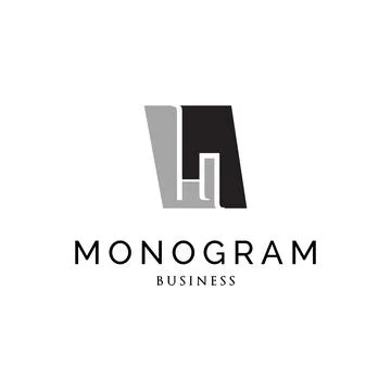 Initial Letter HN Monogram Icon Logo Design Template Stock Illustration