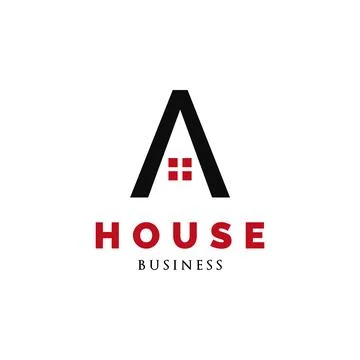 Initial Letter A House Icon Logo Design Template Stock Illustration