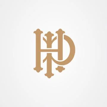 Initial letter. hp or ph letter with classic style design. Illustrazione stock