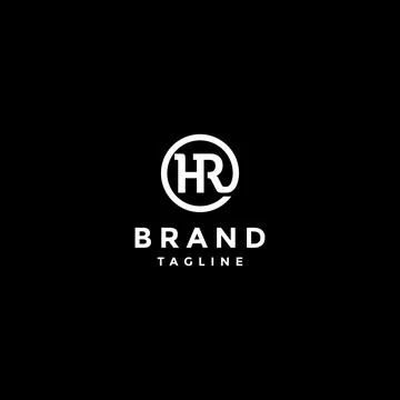 Initial Letter HR Logo Design Stock Illustration