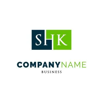 Initial Letter HSK Icon Logo Design Template Stock Illustration