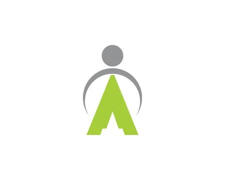 Initial Letter A With Human Shape Logo Template Stock Illustration