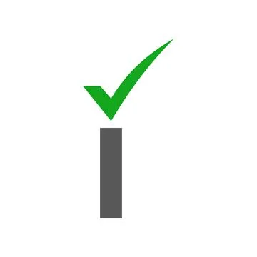 Initial letter i check mark icon logo design template Stock Illustration