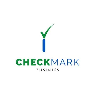 Initial Letter I Check Mark Icon Logo Design Template Stock Illustration