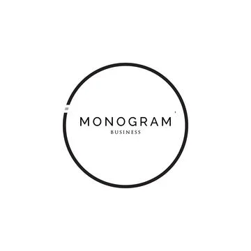 Initial Letter I Circle Monogram Icon Logo Design Template Stock Illustration