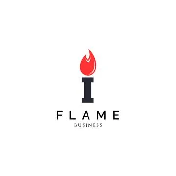 Initial letter I flame logo design inspiration Stock Illustration