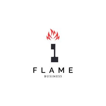 Initial letter I flame logo design inspiration Stock Illustration
