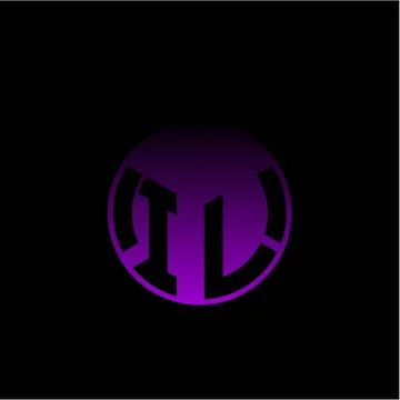 Initial letter I L Modern circle with elegant colored background frame 스톡 일러스트