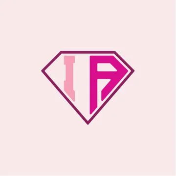 The initial letter of the I A logo is diamond shaped, with a modern minimalis Stock Illustration