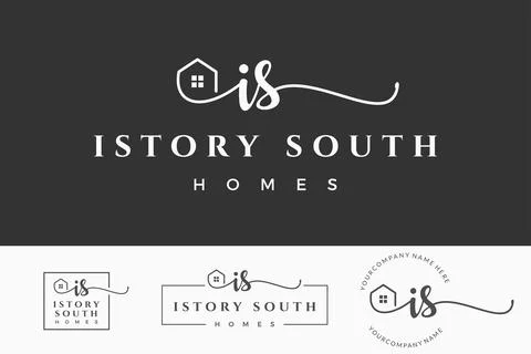 Initial letter IS I logo real estate. Home, house, realtor, property, buildin Stock Illustration