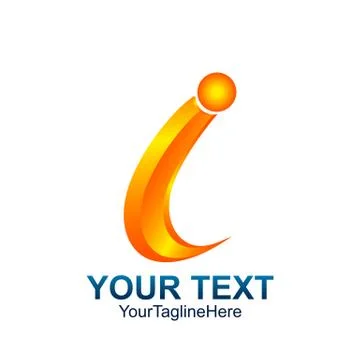 Initial letter i logo template colored orange swoosh design for business and  Stock Illustration