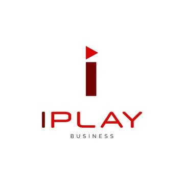 Initial Letter I Play Button Icon Logo Design Template Stock Illustration