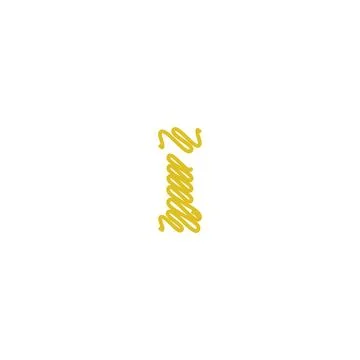 Initial letter I scribble gold logo Stock Illustration