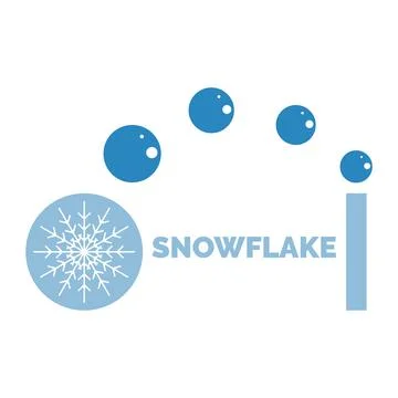 Initial letter i snowflake water bubble icon logo design template Stock Illustration