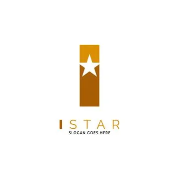 Initial Letter I Star Icon Vector Logo Template Illustration Design Illustrazione stock