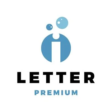 Initial Letter I Water Bubble Icon Vector Logo Template Illustration Design Stock Illustration