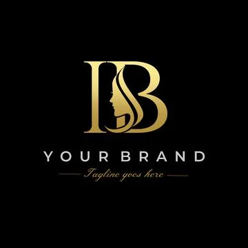 Initial Letter IB Beauty Face Logo Design Vector Stock Illustration