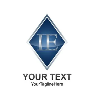 Initial letter IE logo template colored grey blue diamond design for business Stock Illustration