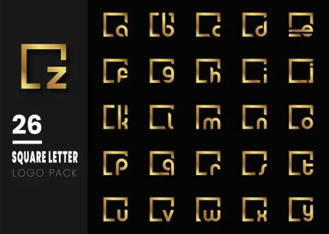 Initial letter inside square lowercase modern logo design template elements.  스톡 일러스트