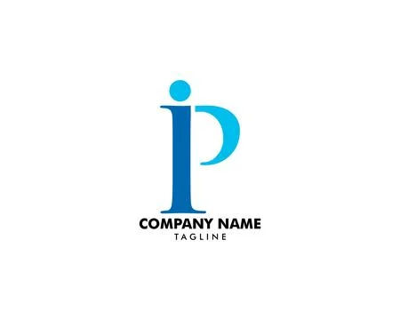 Initial Letter IP Logo Template Design Stock Illustration