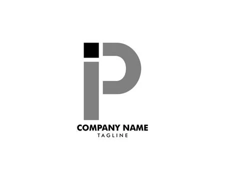Initial Letter IP Logo Template Design Stock Illustration