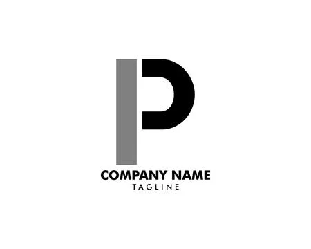 Initial Letter IP Logo Template Design Stock Illustration
