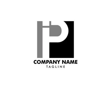 Initial Letter IP Logo Template Design Stock Illustration