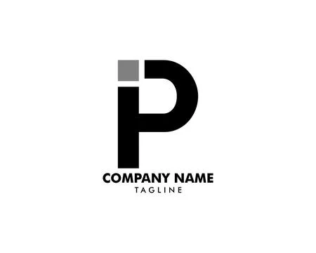 Initial Letter IP Logo Template Design Stock Illustration
