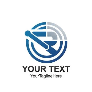 Initial letter IR logo template colored grey blue circle design for business Stock Illustration