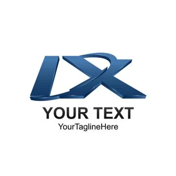 Initial letter IX logo template colored blue swoosh design for business and c Stock Illustration