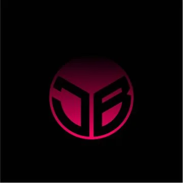 Initial letter J B Modern circle with elegant colored background frame Stock Illustration