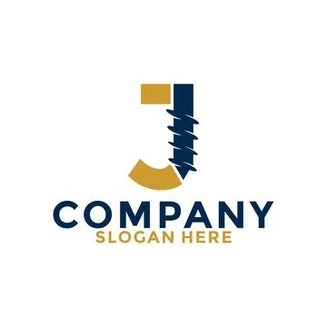 Initial letter J drill logo vector, initial letter with Drill Logo design t.. Stock Illustration