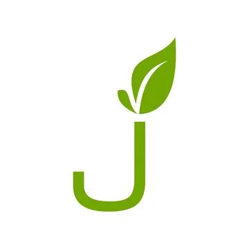 Initial letter j leaf icon logo design template Stock Illustration