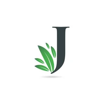 Initial Letter J Leaf Logo Stock Illustration