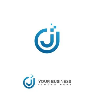Initial letter J monogram logo template icon for business Stock Illustration