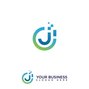 Initial letter J monogram logo template icon for business 스톡 일러스트