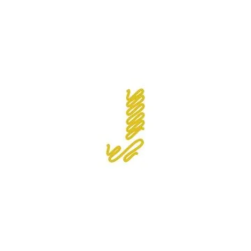 Initial letter J scribble gold logo Stock Illustration