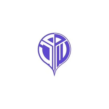 Initial letter J W Modern and unique location design Stock Illustration