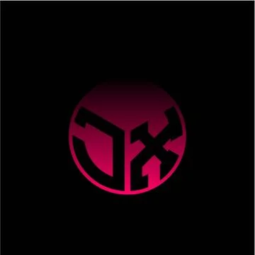 Initial letter J X Modern circle with elegant colored background frame 스톡 일러스트
