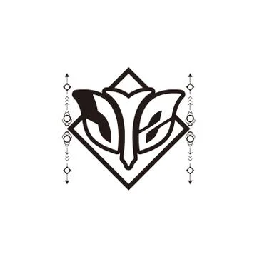 Initial letter J Z bow and arrow, white and black, with square decoration. Stock Illustration