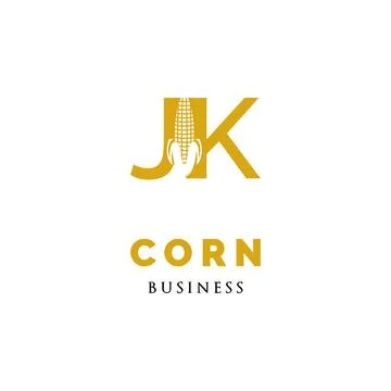 Initial Letter JK Corn Icon Logo Design Template Stock Illustration