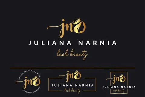Initial letter JN J logo feminine for woman face and beauty, silhouette vecto Stock Illustration