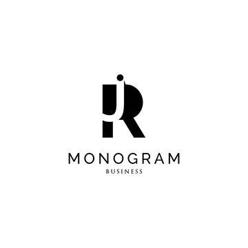 Initial letter JR monogram logo design inspiration Stock Illustration